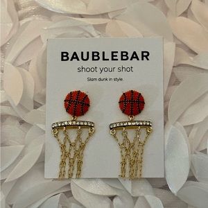 Baublebar Shoot your shot slam dunk in style basketball & net dangle earings.